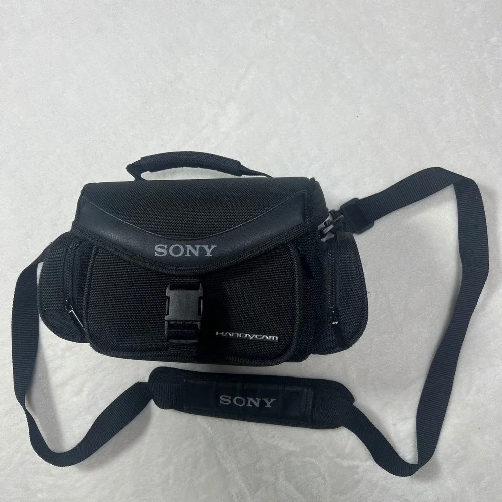 Sony Handycam Camera Bag Black Nylon Padded Shoulder Case with Adjustable Strap